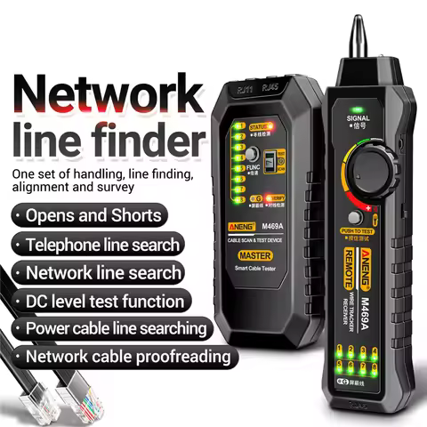 Network Cable Tracer Network Cable Breakage Locator M469A Anti-Interference Tester With Torch Functi