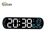 Cuticate Digital Alarm Clock, Colorful Ambient Light, Memory Function, Calendar Clock, Daylight Savi