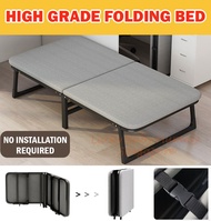 LZD High Grade Folding Bed Foldable Single Bed Thick Portable Mattress Wide Metal Bed Frame