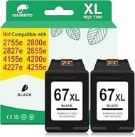 COLORETTO 67 XL 3YM57AN Remanufactured Printer Ink Cartridge Replacement for HP 67XL 67 XL to use wi