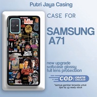 HP Latest samsung a71 case, black aesthetic motif, cute, cool, cute, girls, boys, premium material, 