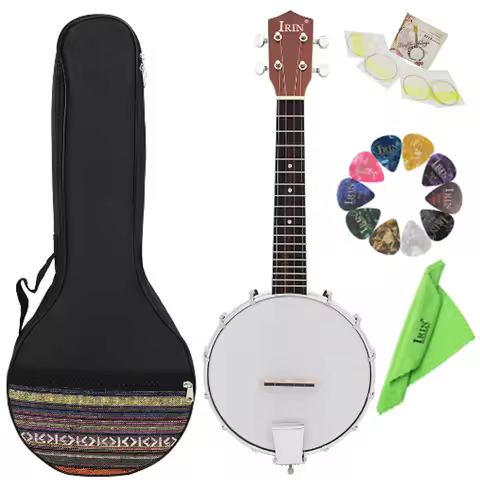 IRIN 4 String Banjo String Instrument Banjo Suitable Playing Jazz Irish Music Finger Picks with Pack