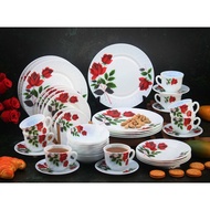 40pc 8 PAX Opal Firex June Rose Dinner set SE40168