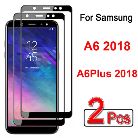 2Pcs 3D Full Cover tempered glass for samsung galaxy A6 Plus 2018 screen protector for samsung A6 20
