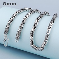 สร้อยคอเงินสเตอร์ลิง S925สำหรับผู้หญิงใหม่ผู้ชายแฟชั่นหนา4มม. 5มม. 6มม. 7มม. เครื่องประดับสร้อยบิด G