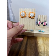 Orange Daisy Handmade Earrings