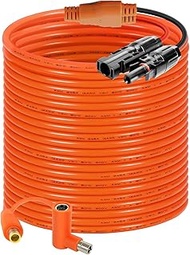 Behaunty Solar Connector to DC 8mm Adapter Cable 50FT, 12AWG + 14AWG Tinned Copper Wire with DC7909