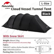 Tenda Naturehike Cloud Vessel Black 4 Frame Fulset NH20ZP015 Glamping Tenda Camping Besar Keluarga G