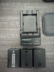 SONY FW50 原裝電 x3 (SONY A7用) + 副廠充電器