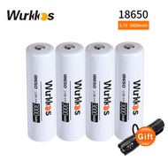 Wurkkos 18650 3000mAh battery discharge 3.7V HD battery NCR18650B rechargeable 18650 for torch/torch