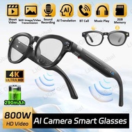 LIGE 4K 800W HD Camera Smart Glasses Recording Videos 290mAh AI Photo Recognition Chat Translation B