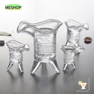MESHOP Crystal Glass Cup, Chinese Wine Ancient Chinese Emperor Cup, Tripod Base Retro Whiskey Shot G