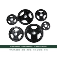 [366SH] Dumbbell Plate Rubber Barbell/ | 5cm Dumbbell Plate Barbell 2.5kg 5kg 7.5kg 10kg 15kg 20kg |