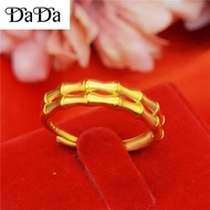 916 gold ring womens ancient method new craft bamboo ring womens open simple Korean version of the r