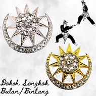 (Saiz Besar) Kerongsang Dokoh Songkok Tanjak Bulan Bintang Pengantin Nikah Raya Gold Silver Batu Pre