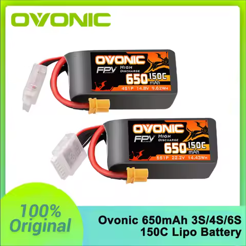 OVONIC 150C 650mAh Lipo Battery 3S 4S 6S FPV Battery with XT30 plug For RC FPV Airplane Quadcopter H