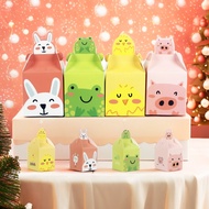1pcs Christmas Cute Rabbit Pig Frog Chick Handle Gift Box Christmas Eve Apple Wrapped Gift Box Christmas Gift Box Candy Cookies Nougat Packaging Box