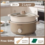 5L Large Capacity Multifunctional Electric Cooker 电煮锅 Non-Stick Multi Cooker with Steamer 28CM Upgra