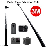 ไม้เซลฟี่ ยาว 3m / 2m Aluminum Bullet Time Extension Pole Super Selfie Stick For Insta360 One X3 X2 One RS GoPro 12 11 10 9 8 7 6 5 Gopro Max Accessories