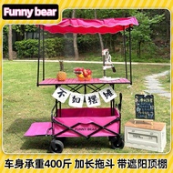 Double Camper Camper Trailer Portable Can Sit Picnic Car Stall Car Camping Car Trolley Foldable 5QMO