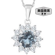pompeii31 1/2Ct Aquamarine & Diamond Halo Pendant 10k White