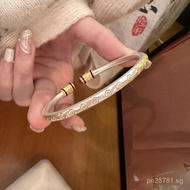 Adjustable Ruiqi Pure Silver Open Silver Bracelet Cloud Jewelry National Trend Bracelet with Gold-Pl