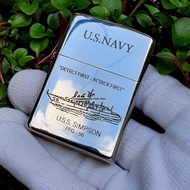 Bật Lửa Zippo Bạc Khối Sterling Thuyền Chiến Armor 2022 ( Tặng Phụ Kiện ) Hột Quẹt Xăng Đá Zippo