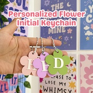 Personalized Flower Initial Keychain 3D Print