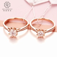 Plated 14k Rose Gold Russian 585 Purple Gold Inlaid Moissanite Diamond Ring Female 14k Rose/cnhcg3.1