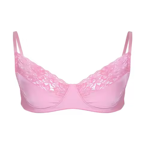 Mens Bra Bikini Top Sissy Lingerie Bralette Smooth Floral Lace Exotic Bras Men Wire free Bra Top wit