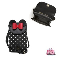 (PLEASE CHAT FIRST)KATE SPADE DISNEY X KATE SPADE NEW YORK MINNIE MOUSE NORTH SOUTH FLAP PHONE CROSSBODY BLACK # K4830