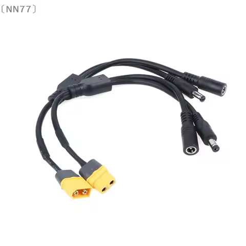 〔NN77〕XT60 Male To DC5521 Splitter Cable 1 To 2 DC 5.5x2.1 Male Female Connector 0.75 Square Wire 19