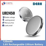 New LIR2450 LIR 2450 3.6V 120mAh Rechargeable Lithium Battery For Remote Control Watch Button Cell R