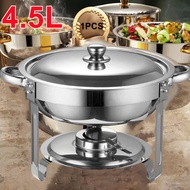 Buffet Tray Set 4.5L Stainless Steel Round Buffet Stove Dish Set