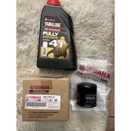 100% original ori HLY YAMALUBE 4T FULLY SYNTHETIC 10W40 OIL FILTER R25 YAMAHA 4T OIL MINYAK HITAM MT