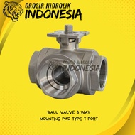 1/2'' STOP KRAN BALL VALVE 3 WAY MOUNTING PAD ACTUATOR TYPE T PORT SIZE 1/2 INCH