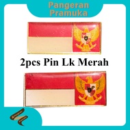 Pin LK Merah 2pcs Resin Kuningan Bendera Garuda Paskibra