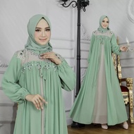 (COD) Gamis Wanita Muslimah Simple Dan Elegan Motif Polos