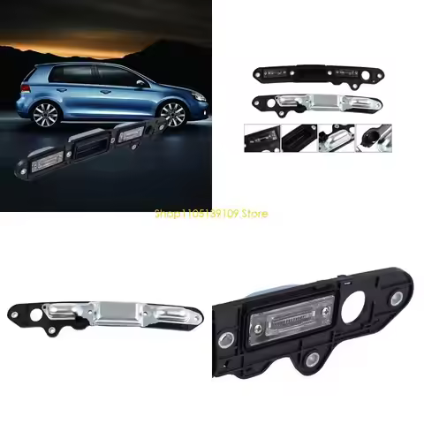 P5ED Car Rear Tailgate Trunk Lid Handle with License Plate Lamp Light 1T0827574L 1TD827574A