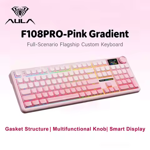 AULA F108Pro Wireless Bluetooth Keyboard 3 Mode Custom Gaming Keyboard Gasket Hot-swap Full Size Key