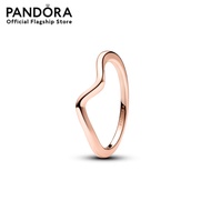 Pandora  Wave 14k rose gold-plated ring เครื่องประดับ แหวน แหวนโรสโกลด์ สีโรสโกลด์ แหวนโรสโกลด์ แหวนแพนดอร่า แพนดอร่า