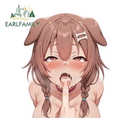 EARLFAMILY Hololive Ahegao Car Sticker Fashionable Occlusion Scratch Windshield Laptop Motorcycle Vi