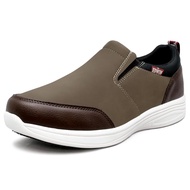 Edwin Men's 6E Wide Slip-On Sneakers - Waterproof, Lightweight, Non-Slip PU Leather Walking Shoes
