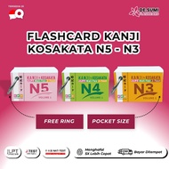 Flashcard Kanji Vocabulary N5, N4, N3 Japanese