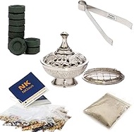 NKlaus 40686 Incense Burner Set of 14 40 g Incense Burner Charcoal Tongs 40 g