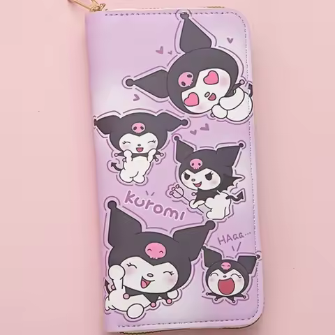 Sanrio Kuromi Long Wallet Female Student Cartoon Kuromi Fresh Large-capacity Mobile Phone Wallet Zip