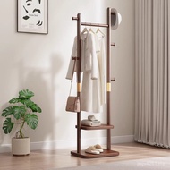 Solid Wood Clothes Hanger Rack Indoor Not Household Coat Rack Floor-standing Small Occupying Bedroom