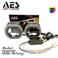 Shroud M8 Fullbmw 2.5 inch 5D Striped RGBRing Vietnam Style AES Lampu LED Kereta