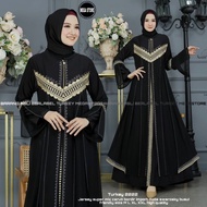 Baju Gamis Wanita Abaya Turkey Turki Hitam 2222 Dress Dres Jubah Hitam Ori Megastore