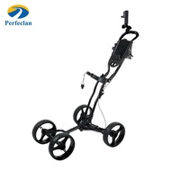Perfeclan Golf Push Cart Multifunctional Folding Professional Quick Fold 4 Wheel with Brake with Umb